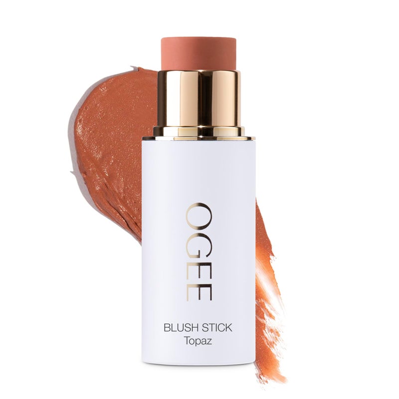 Ogee Sculpted Face Stick TOPAZ  MATTE ROSY PEACH Certified Organic Blush Stick  MultiUse Cream Blush  Highlighter Stick