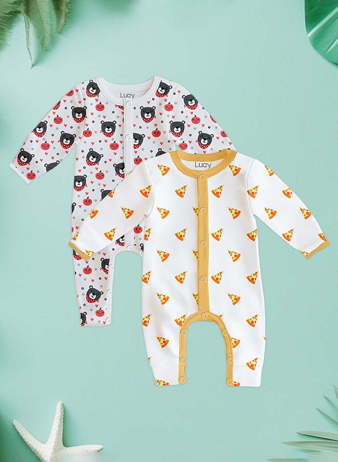 LUAY 100% Cotton Full Sleeves Baby Romper,Sleepsuit for Baby Girls & Boys(Pack of 2). - Image 1