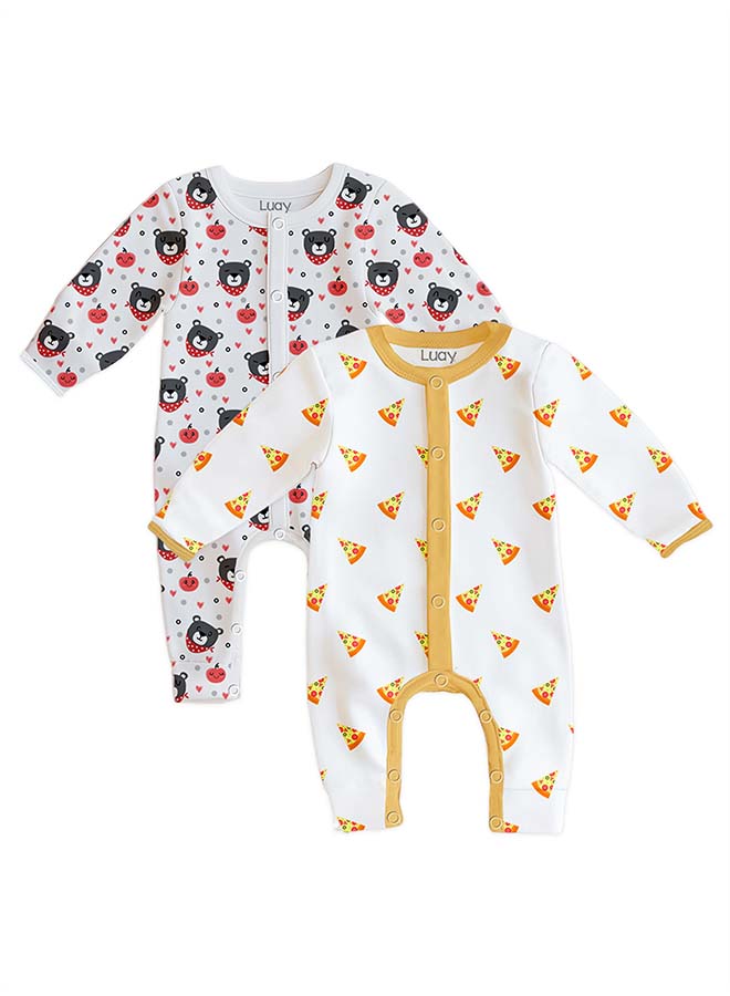LUAY 100% Cotton Full Sleeves Baby Romper,Sleepsuit for Baby Girls & Boys(Pack of 2). - Image 2