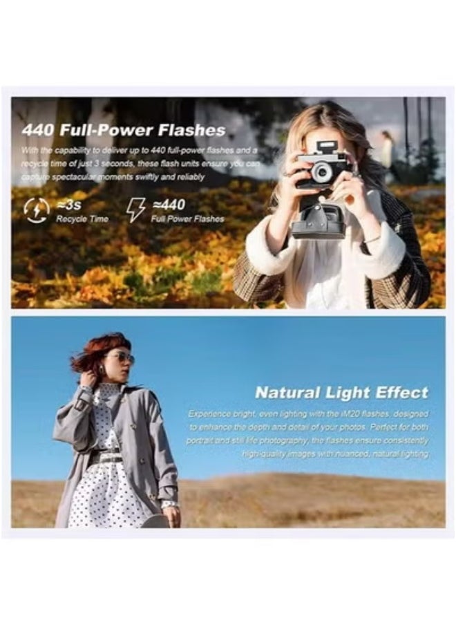 Godox Godox iM20 Mini Flash for Camera with 470mAh Batter 440 Full-Power Flash 5 Levels Mini Flash Speedlite for Sony zve10 Sony zv1 Ricoh gr3 Canon Nikon Fuji Olympus Camera (iM20)  - Image 4