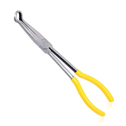 SPEEDWOX Long Reach Hose Grip Pliers 11 Inches Ring Nose 3/5 Inch Diameter Offset Spark Plug Boot Removal Serrated Jaws for Hard to Reach Narrow Spaces - Image 1