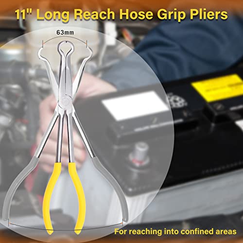 SPEEDWOX Long Reach Hose Grip Pliers 11 Inches Ring Nose 3/5 Inch Diameter Offset Spark Plug Boot Removal Serrated Jaws for Hard to Reach Narrow Spaces - Image 3