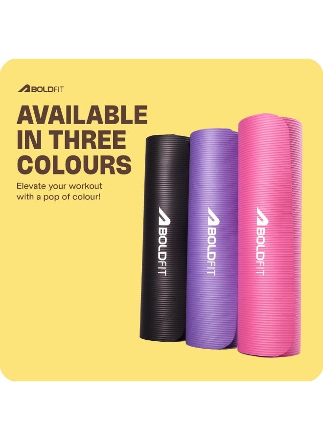 BOLDFIT Yoga Mats For Women&Men Nbr Material With Carrying Strap,Extra Thick Exercise Mats For Workout Yoga Mat For Workout,Yoga,Fitness,Exercise Mat Anti Slip Yoga Mats,8 Millimeters, Black - Image 4