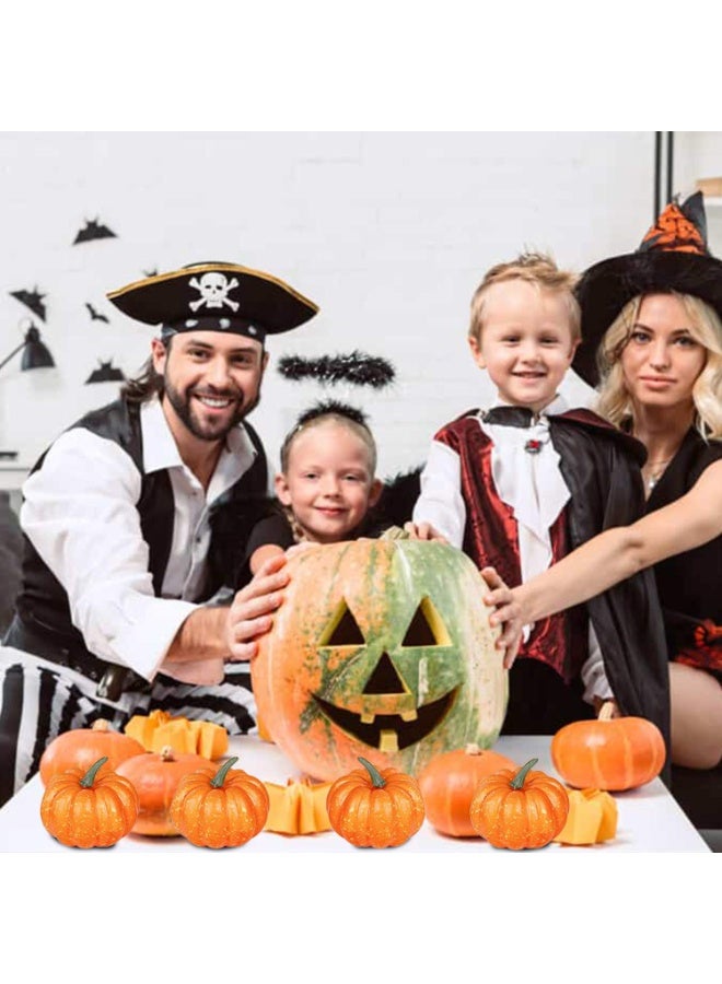 VUCATIN 16PCS Orange Artificial Pumpkin Decoration Fall Harvest Foam Fake Pumpkin Thanksgiving Halloween Christmas Pumpkin Home Table Farmhouse Party Fall Decor - Image 4