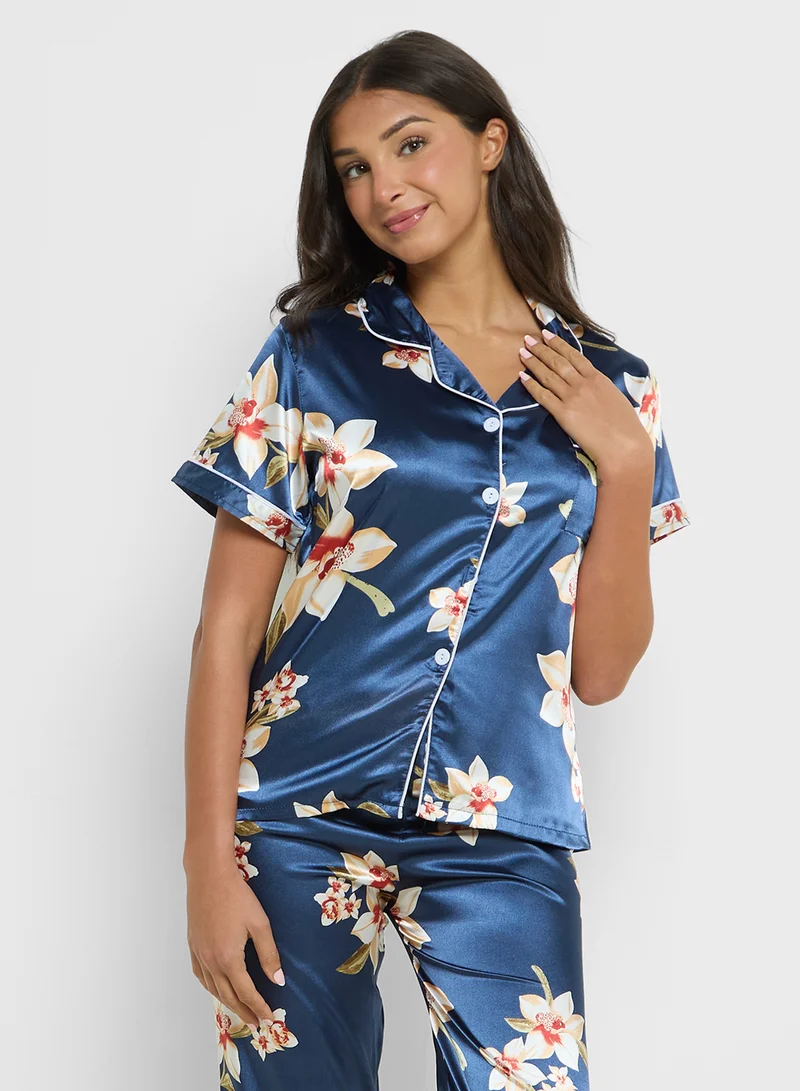 Ginger Floral Shirt & Pyjama Set