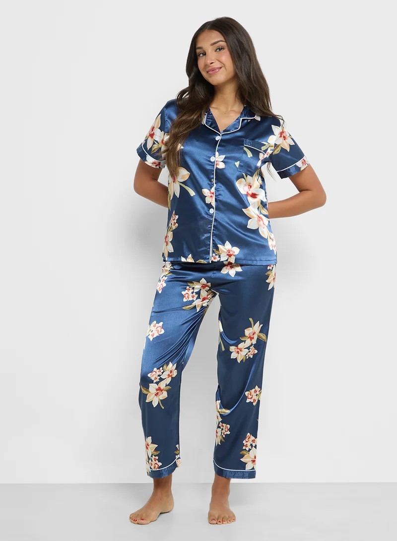 Ginger Floral Shirt & Pyjama Set