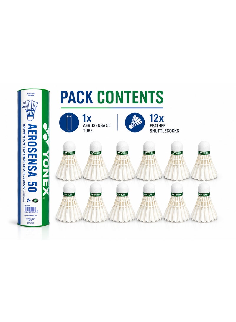 Yonex Aerosensa 50 Feather Badminton Shuttlecock AS-50 – Premium Duck Feather Shuttlecocks for Tournament & Professional Play – Pack of 12 - Image 5