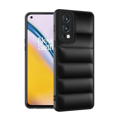 Plus Puffer Case Camera Protection Soft Back Cover for OnePlus Nord 2 - Black - Image 2