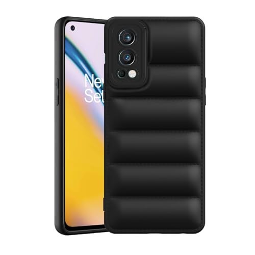 Plus Puffer Case Camera Protection Soft Back Cover for OnePlus Nord 2 - Black - Image 1