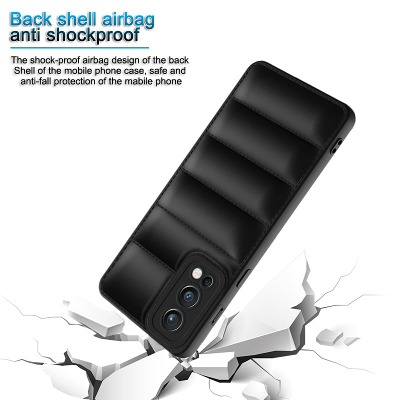 Plus Puffer Case Camera Protection Soft Back Cover for OnePlus Nord 2 - Black - Image 4