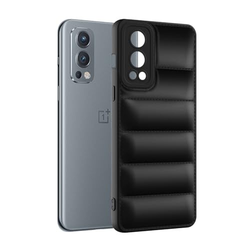 Plus Puffer Case Camera Protection Soft Back Cover for OnePlus Nord 2 - Black - Image 3