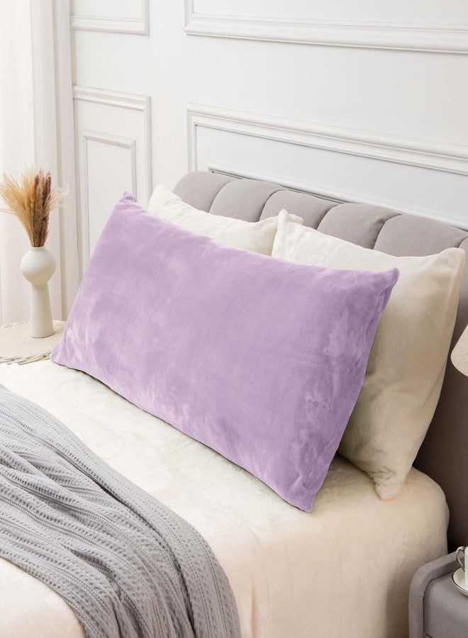 BEDELITE Body Pillow Cover with Zipper Closure, Super Soft and Cozy Fuzzy Fleece Pillowcase 20 x 54 Inches, Luxury Fluffy Plush Long Body Pillow Pillowcase for All Seasons(Lavender) - Image 1