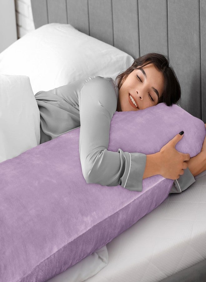 BEDELITE Body Pillow Cover with Zipper Closure, Super Soft and Cozy Fuzzy Fleece Pillowcase 20 x 54 Inches, Luxury Fluffy Plush Long Body Pillow Pillowcase for All Seasons(Lavender) - Image 5