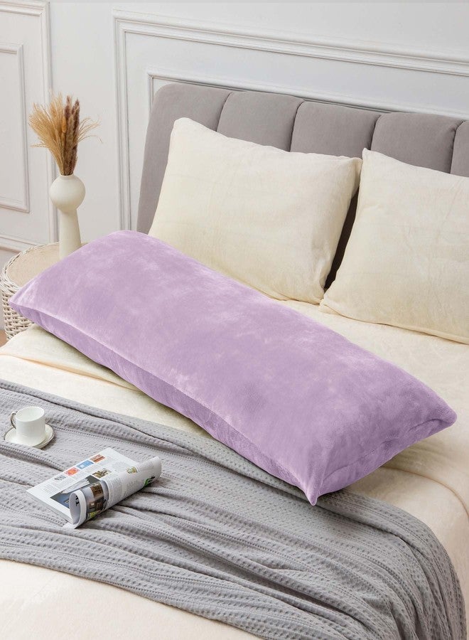 BEDELITE Body Pillow Cover with Zipper Closure, Super Soft and Cozy Fuzzy Fleece Pillowcase 20 x 54 Inches, Luxury Fluffy Plush Long Body Pillow Pillowcase for All Seasons(Lavender) - Image 2