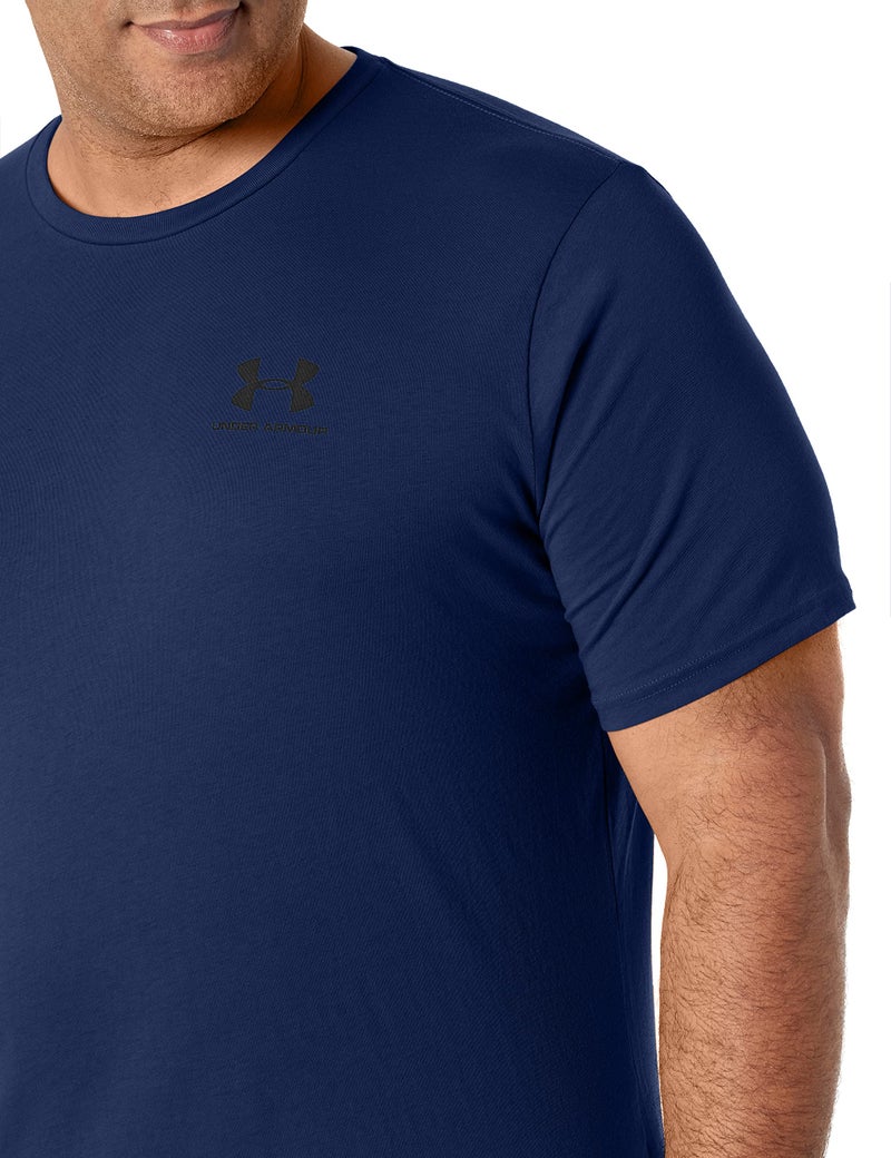 Under Armour Men's UA Sportstyle Left Chest Short Sleeve Shirt XXXX-Large Navy - Image 3