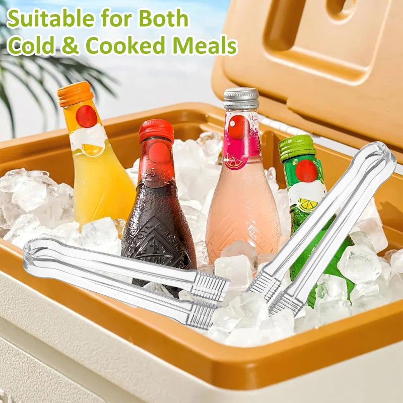 PEASUG 12 PCS Plastic Serving Tongs, 6.3 Inches Clear Disposable Tongs Kitchen Small Serving Utensil Tongs for Party Ice atering Buffet Bakery Salad - Image 5