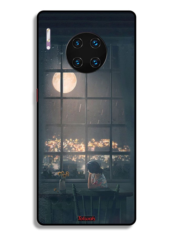 Tolwak Huawei Mate 30 Pro 5G Protective Case Cover Looking At Moon Art - Image 2