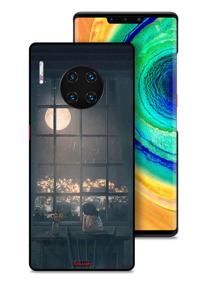 Tolwak Huawei Mate 30 Pro 5G Protective Case Cover Looking At Moon Art - Image 1