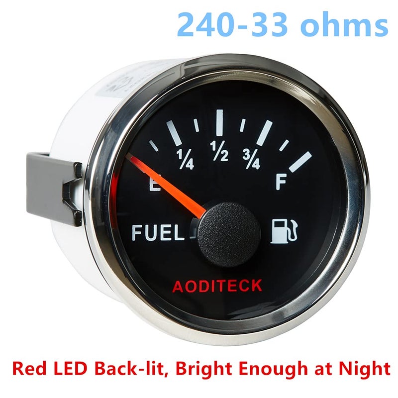 AODITECK 240-33ohm Black Marine Fuel Gauge for Boat and Vehicle - Image 3