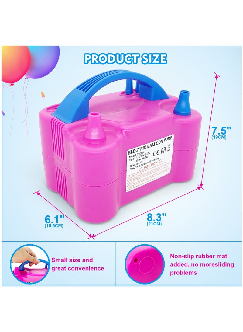 منفاخ بالونات كهربائي بفوهات مزدوجة منفاخ هواء محمول لتزيين الحفلات ومستلزمات الحفلات - Image 4