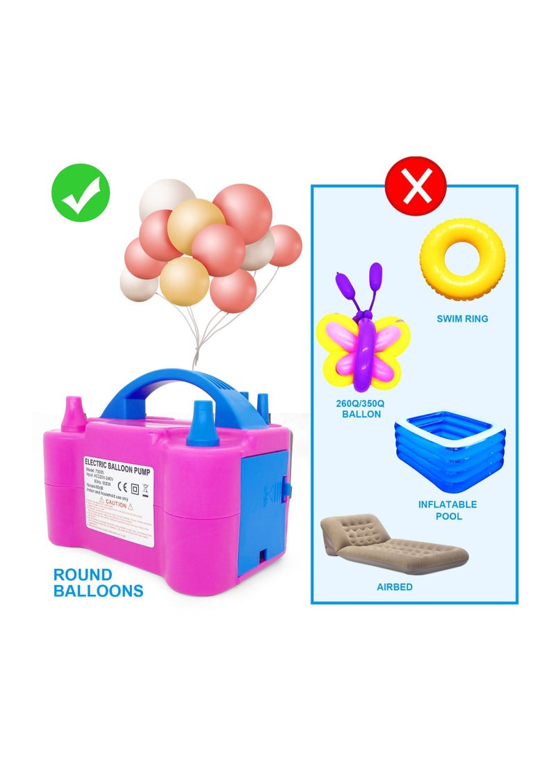 منفاخ بالونات كهربائي بفوهات مزدوجة منفاخ هواء محمول لتزيين الحفلات ومستلزمات الحفلات - Image 2
