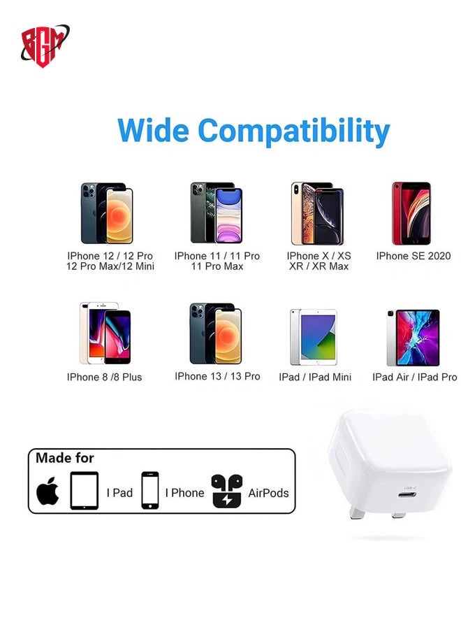 IPhone 20W USB-C Power Adapter With Cable for iPhone 12 / iPhone 12 Pro max /12mini (iPhone 20W USB-C Power Adapter)