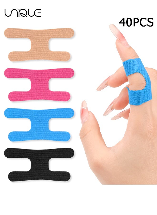 Unique Kinesiology Tape for Fingers, 40 Pcs Elastic Cotton Precut Finger Tape for Fingers Pain Relief, Hypoallergenic & Breathabe, Latex-Free Finger Protectors, for Sports Housework Joint Support - 4 Colors - Image 1