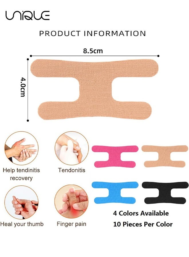 Unique Kinesiology Tape for Fingers, 40 Pcs Elastic Cotton Precut Finger Tape for Fingers Pain Relief, Hypoallergenic & Breathabe, Latex-Free Finger Protectors, for Sports Housework Joint Support - 4 Colors - Image 2
