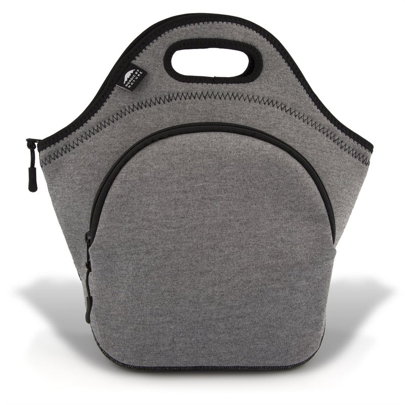 Nordic By Nature Nordic By Nature Large Neoprene Lunch Bag for Women  Lunch tote for Kids Insulated Lunch bag Reusable Washable Thick Neoprene  Soft Cotton Feel Premium Stitching Outside Pocket L GreyBlack