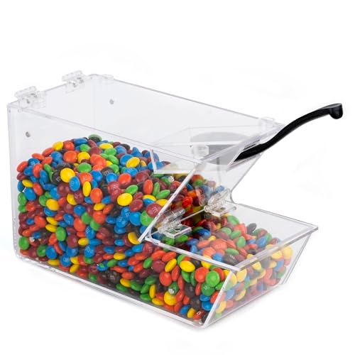 Inevibe Candy Bin Topping Dispenser - Acrylic Bulk Sprinkle Container with Scoop, Stackable & Magnetic for Multiple Holders - For Cereal, Nuts, Candies & Snack Food Storage (1) - Image 1