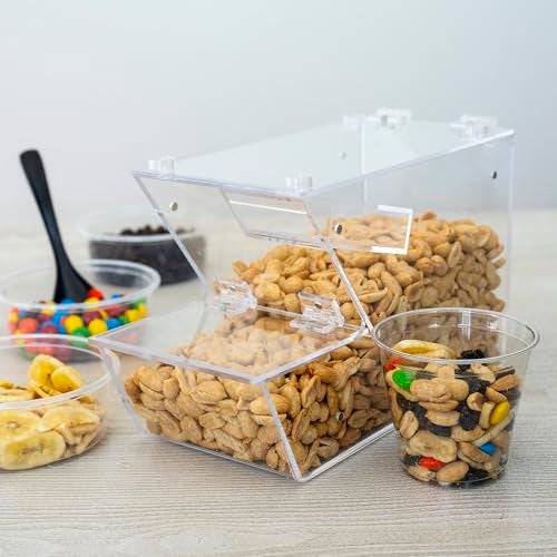Inevibe Candy Bin Topping Dispenser - Acrylic Bulk Sprinkle Container with Scoop, Stackable & Magnetic for Multiple Holders - For Cereal, Nuts, Candies & Snack Food Storage (1) - Image 3