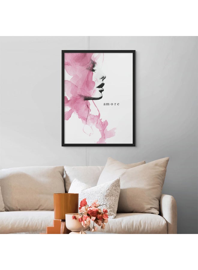 آرت دیکور  ديكور فني مؤطر، صورة فنية جميلة مطبوعة بألوان مائية وردية، رسم توضيحي حديث للمرأة لغرفة النوم وغرفة المعيشة والمكتب - Image 3