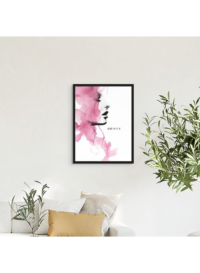 آرت دیکور  ديكور فني مؤطر، صورة فنية جميلة مطبوعة بألوان مائية وردية، رسم توضيحي حديث للمرأة لغرفة النوم وغرفة المعيشة والمكتب - Image 2