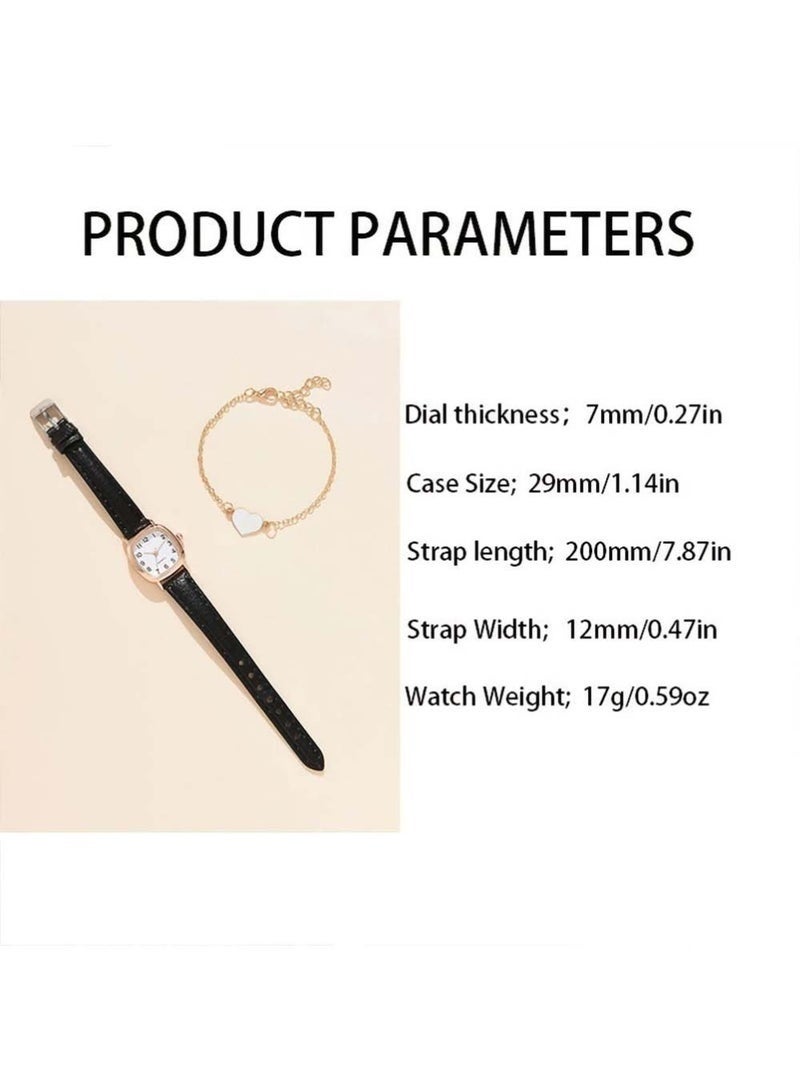 QUARTZ مجموعة ساعات جلدية أنالوج مقاومة للماء للنساء - Image 3