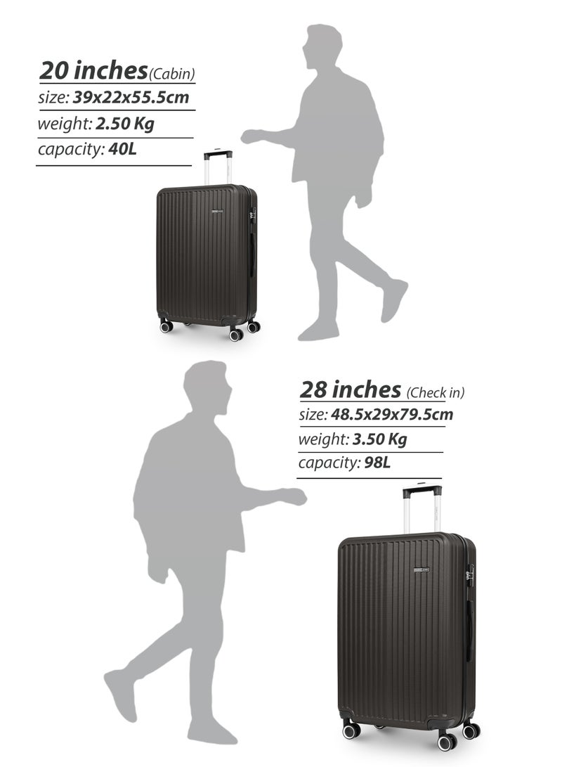 بارا جون حقيبة سفر بعجلات كبيرة من الألومنيوم خفيفة الوزن صلبة  بوصة تحمل  كجم بأربع عجلات رمادي داكن - Image 5