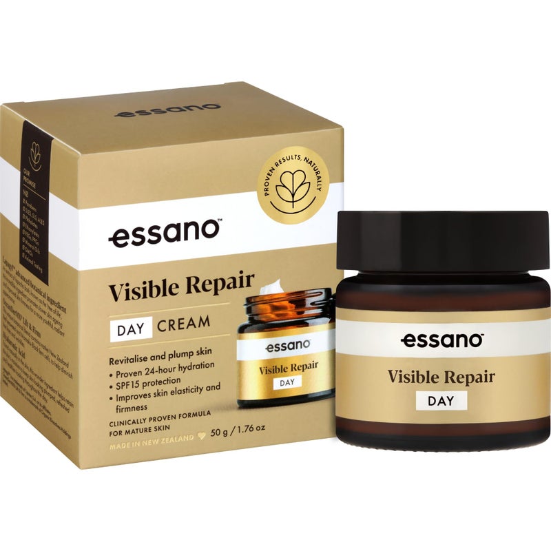 Essano Visible Repair Face Moisturizer Day Cream with Hyaluronic Acid, Hydrating & Rejuvenating Daily Moisturizer for Mature Skin Care, Supports Firm Skin & Appearance of Fine Lines & Wrinkles, 50g - Image 1