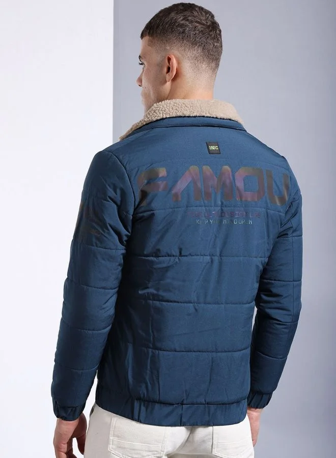 ذا انديان كراج كو The Indian Garage Co Men Regular Fit Printed High Neck Short Sleeves Jacket