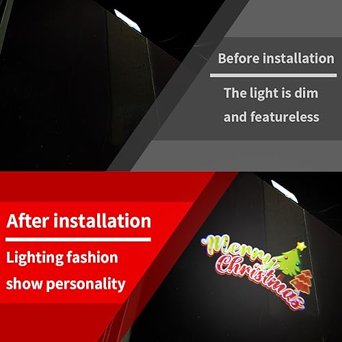uuakarin 2 PCS Car Door Logo Lights Compatible for Dodge Challenger 2015-present Courtesy LED Ghost Shadow Light Projector Lamps Accessories (Merry Christmas) - Image 2