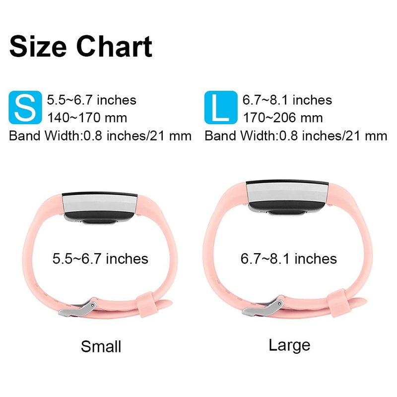 Mugust 3 Pack Sport Bands Compatible with Fitbit Charge 2 Bands Women Men, Adjustable Replacement Strap Wristbands for Fitbit Charge 2 HR Small Large (Small, Champagne Gold/Gray/Pink) - Image 3