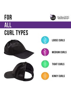 Curl Keeper Curly Hair Solutions Badazz Backless Hat For Curly Hair And Natural Hair (Black Satin)  - Image 4