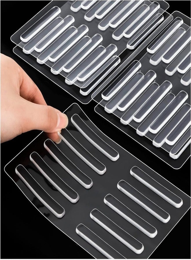 Sugalsu Cabinet Door Bumper 10Pcs, Cabinet Bumpers Clear Self Adhesive Rubber Bumpers Stripes Clear Bumpers for Cabinets Bumper Pads for Sound Dampening Buffer Pads - Image 1