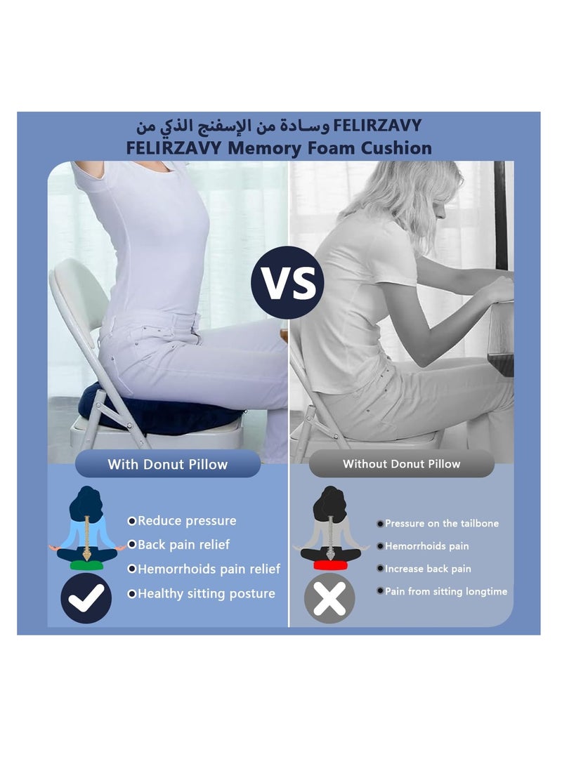 ZERIFAM Memory Seat Cushion, Memory Cotton Round Cushion, Ergonomic Design, Anti Slip and Stable. Relieve Pain and Protect the Coccyx, Suitable for Driving, Office, Home and Other Scenarios, Relieve Discomfort Such as Hemorrhoids and Prostate, Comfortable and Practical - Image 5