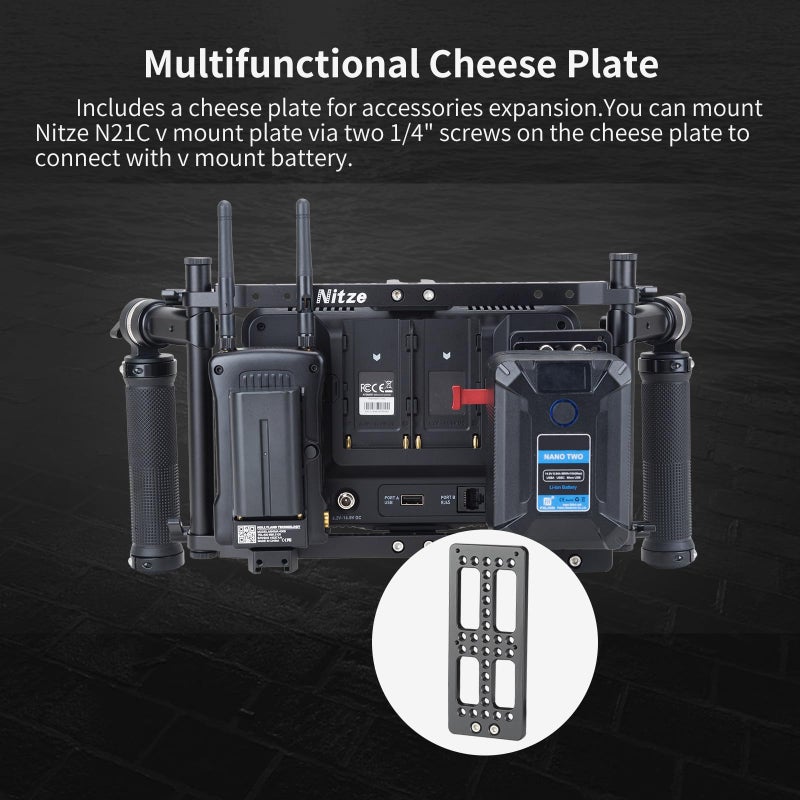 Nitze قفص مراقبة نيتزي للمخرج مع مقابض قابلة للتعديل لشاشات LCD حتى 9 بوصة - قفص شاشة عالمي - JSQ-002 - Image 4