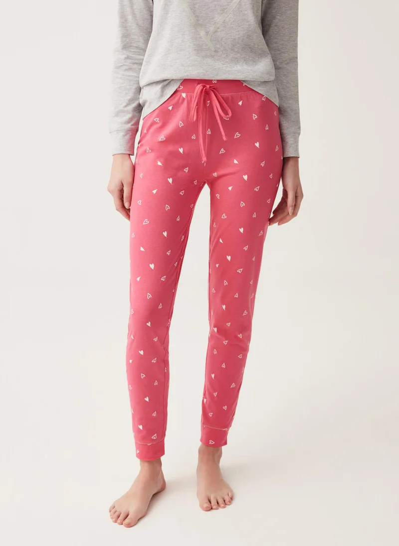Ovs Full-length pyjamas in cotton with heart print