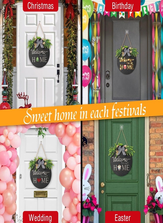 MIPON Welcome Sign for Front Door, Wall, or Porch Decor - Interchangeable Seasonal 17 Changeable Icons for All Seasons & Holidays (Spring, Summer, Fall, Winter, Easter, Christmas) - Black - Image 5