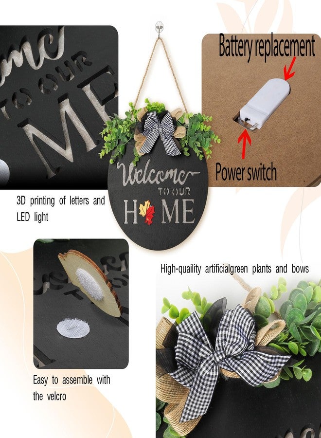 MIPON Welcome Sign for Front Door, Wall, or Porch Decor - Interchangeable Seasonal 17 Changeable Icons for All Seasons & Holidays (Spring, Summer, Fall, Winter, Easter, Christmas) - Black - Image 4