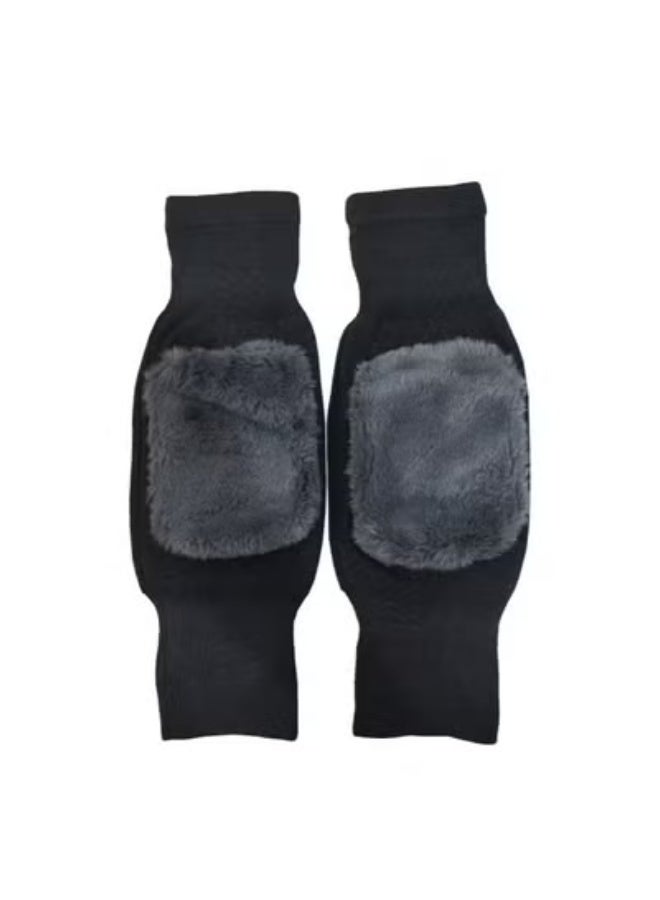 MANBO 2-PC Unisex Winter Warm Thicken Cashmere Wool Knee Brace Support Pads Leg Warmers Thin Knee Sleeves for Men and Women Sports and Daily Wear - Image 5