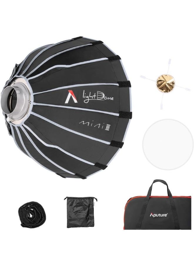 Aputure Aputure Light Dome Mini III 60cm Softbox – Compact 2ft Circular Bowens Mount with Quick-Folding Flat-Pack Design – For Amaran 150c/300c, COB 60d/x, 100d/x, 200d/x, LS C300d II, LS 600c Pro  - Image 1