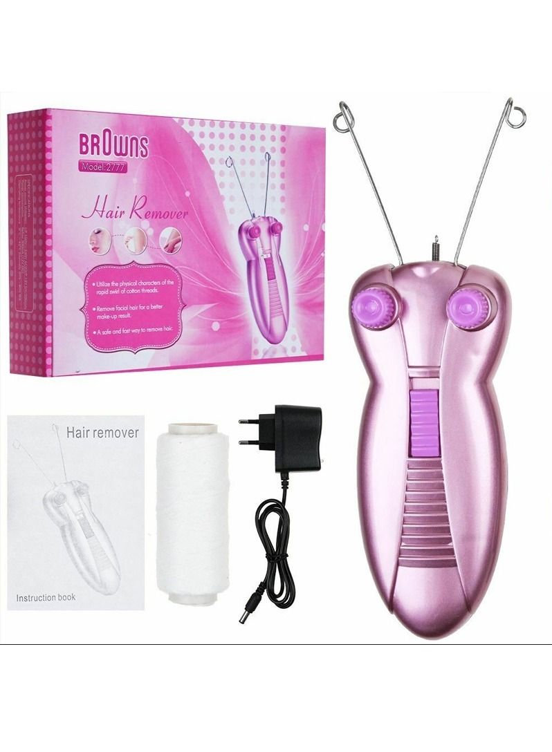 BrOwns USB Rechargeable Hair Remover Cotton Thread Epilator Electric Threading Hair Removal Facial Hair Remover Body Hair Trimmer for Women - Image 5