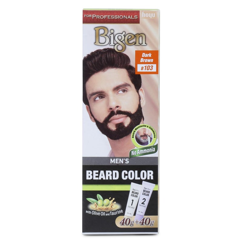 Bigen Professional Beard colour B103 Dark Brown Leaves no Stains 40g40g - Image 1